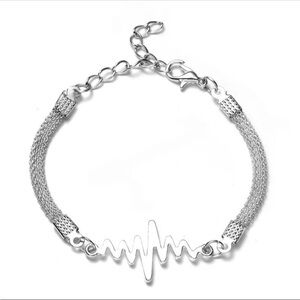 Silver Heartbeat Bracelet